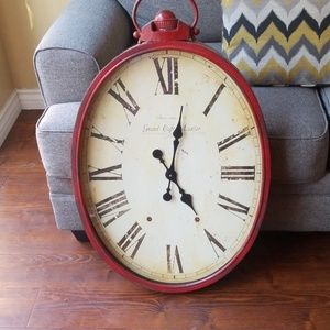 Large Red Vintage Clock